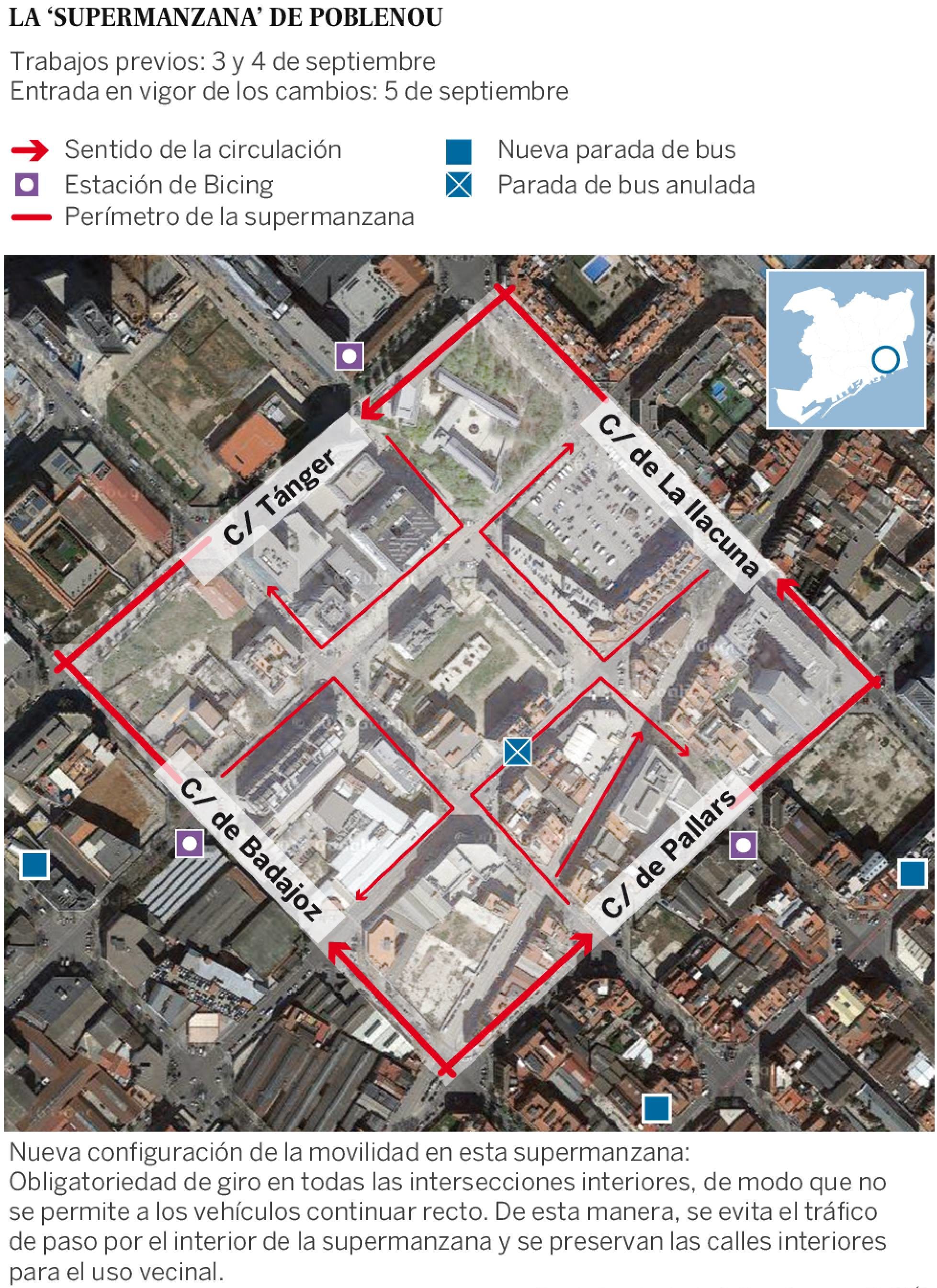 La primera ‘supermanzana’ de Barcelona arrancará en septiembre en Poblenou