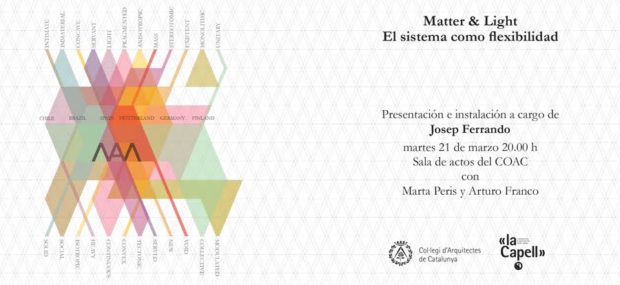Presentación del libro “Matter & Light. El sistema com a flexibilitat” Josep Ferrando