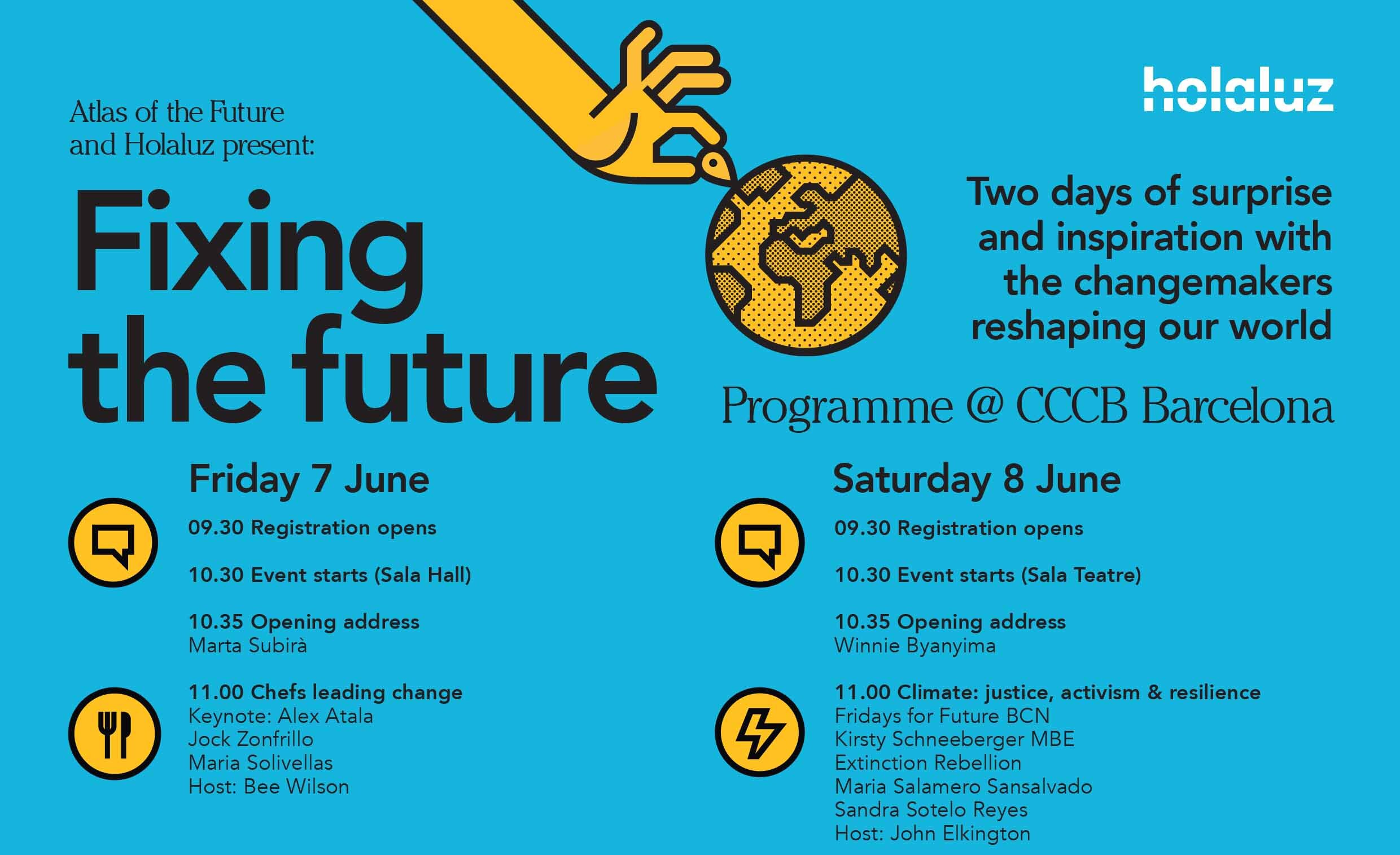 Fixing the future event at CCCB 7th and 8th of June